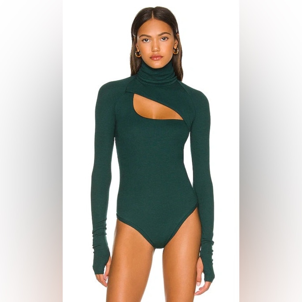 Alix NYC Cutout Turtleneck Ribber Bodysuit in XS